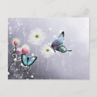 Lavender Butterfly Abstract Postcard