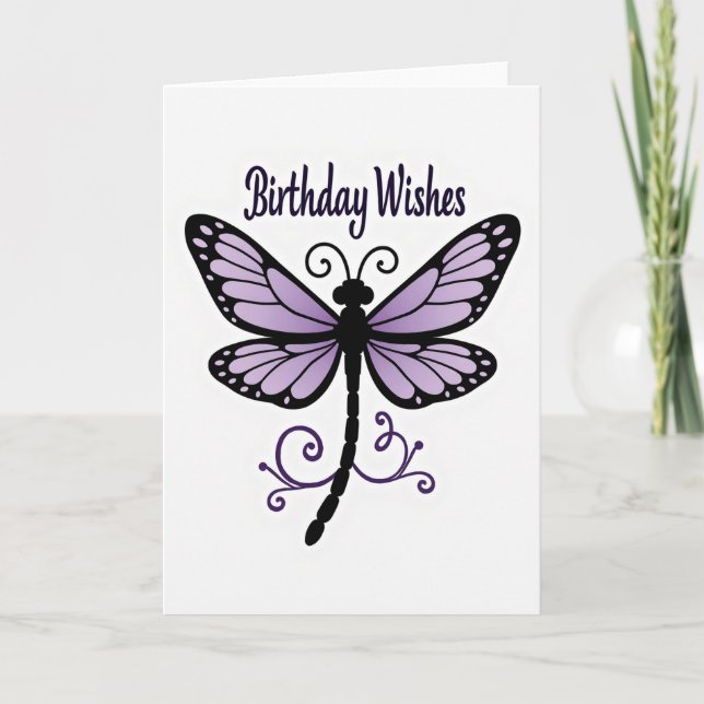 Lavender Butterfly Birthday Card (Front)