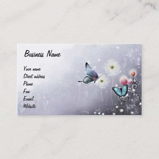 Lavender Butterfly Business Card (Front)