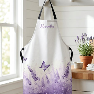 Lavender Butterfly Cottagecore Aesthetic Apron
