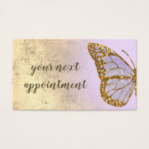 lavender butterfly design appointment card