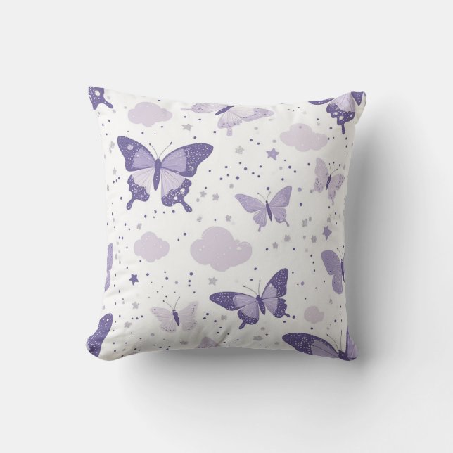 Lavender Butterfly Dreams Cushion (Front)