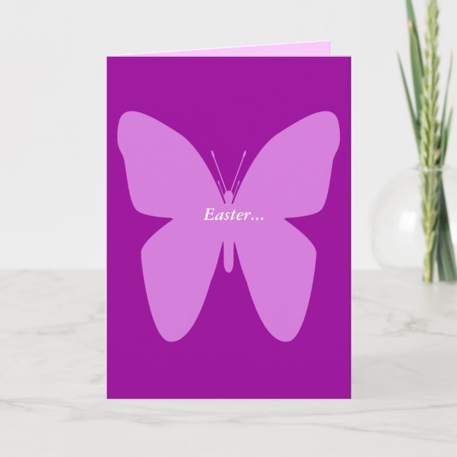 Lavender Butterfly Easter Card (Front)