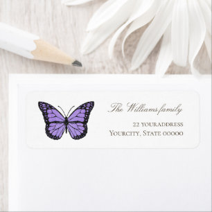lavender butterfly  label