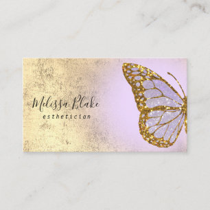 lavender butterfly logo business card