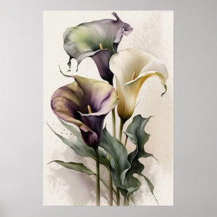 Lavender Calla Lilies Lily Flower Art Print Poster