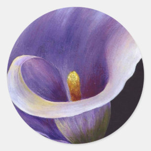 Lavender Calla Lily Classic Round Sticker