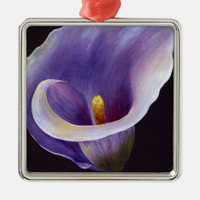 Lavender Calla Lily Metal Tree Decoration (Front)