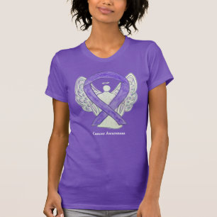 Lavender Cancer Awareness Ribbon Angel Art Shirt