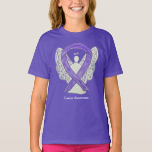 Lavender Cancer Awareness Ribbon Angel Art Shirt