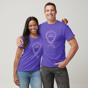 Lavender Cancer Awareness Ribbon Art Custom TShirt