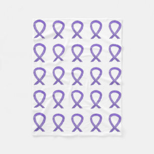 Lavender Cancer Awareness Ribbon Fleece Blanket