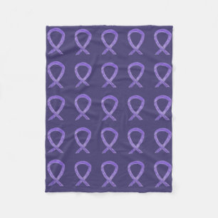 Lavender Cancer Awareness Ribbon Fleece Blanket