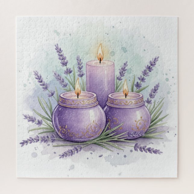 Lavender Candle - Relaxing  Jigsaw Puzzle (Vertical)