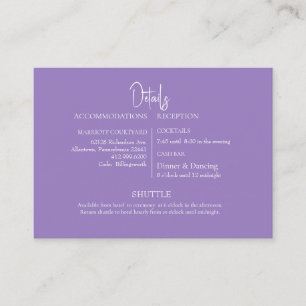  Lavender Cash Bar & Shuttle Wedding Enclosure Card