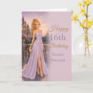 Lavender Castle Sweet Sixteen Birthday Card