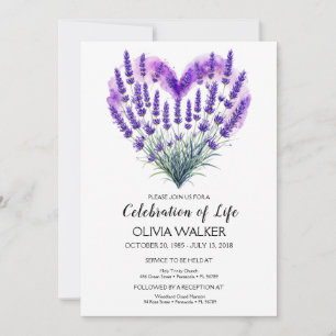 Lavender Celebration of Life  Invitation
