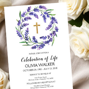 Lavender Celebration of Life  Invitation