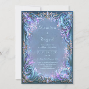 Lavender Celestial Filigree Wedding Invitation