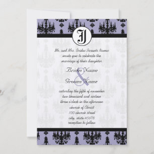  Lavender Chandelier with Photo Wedding  Invitation