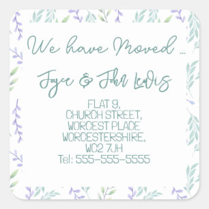 LAVENDER Change of Address Stickers