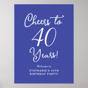 Lavender Cheers to 40 Years 40th Birthday Welcome Poster