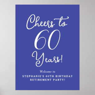 Lavender Cheers to 60 Years Retirement Party Poster