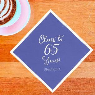 Lavender Cheers to 65 Years 65th Birthday Napkin