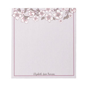 Lavender Cherry Blossom Personalised Notepad