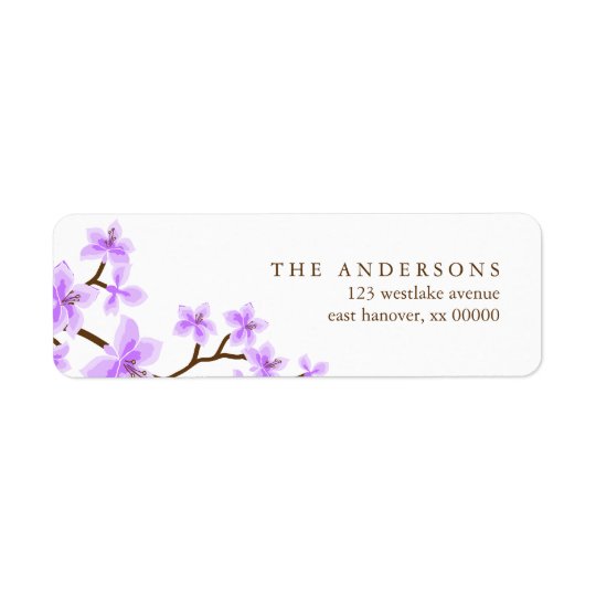 Lavender Cherry Blossoms Address Labels