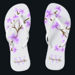 Lavender Cherry Blossoms Monogrammed Flip Flops<br><div class="desc">Beautiful and sweet cherry blossoms or sakura flowers design perfect for spring,  summer,  as well as for bride,  bridesmaids,  mother of the bride,  mother of the groom,  maid of honour,  flower girl gifts,  and more!</div>