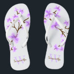 Lavender Cherry Blossoms Monogrammed Flip Flops<br><div class="desc">Beautiful and sweet cherry blossoms or sakura flowers design perfect for spring,  summer,  as well as for bride,  bridesmaids,  mother of the bride,  mother of the groom,  maid of honour,  flower girl gifts,  and more!</div>