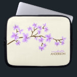 Lavender Cherry Blossoms Tree Laptop Sleeve<br><div class="desc">Personalised laptop sleeve features a beautiful vector illustration of a cherry blossoms or sakura tree. Customise with your name,  monogram,  initials or text of your choice. 
 Mujka</div>