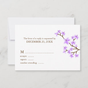 Lavender Cherry Blossoms Wedding Response Cards