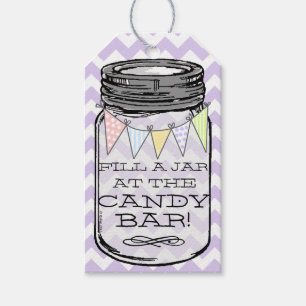 Lavender Chevron - Fill The Jar At Our Candy Bar Gift Tags