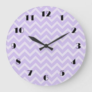 Lavender Chevron Pattern Wall Clock