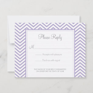 Lavender Chevron Print Wedding Response Card