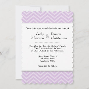Lavender Chevron Wedding Invitations