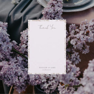 Lavender Chinoiserie Elegant Wedding Thank You Card