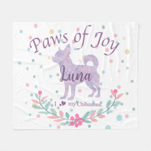 Lavender Christmas - Chihuahua Custom Fleece Blanket