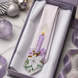 Lavender Christmas Holiday Candle Tie