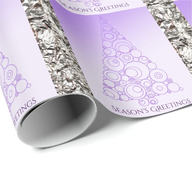 Lavender Christmas tree on silver background Wrapping Paper (Roll Corner)