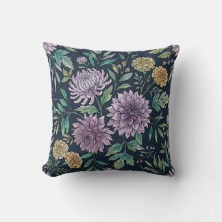 Lavender Chrysanthemum Floral Pillow