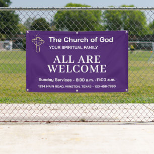 Lavender Church Banner With Your Logo