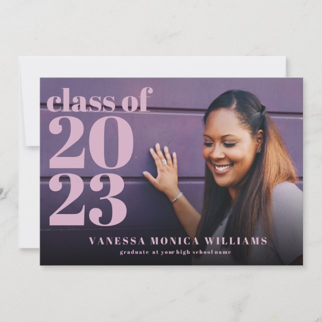 Lavender class 2018 Photo Graduation Announcement (Front)