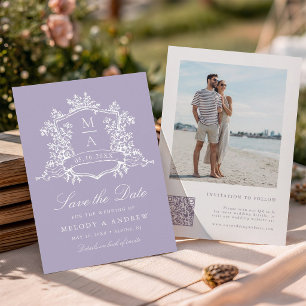 Lavender Classic Bloom Garden Wedding Photo  Save The Date
