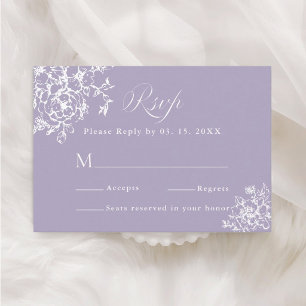 Lavender Classic Bloom Garden Wedding RSVP Card