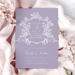 Lavender Classic Bloom Garden Wedding Save The Date