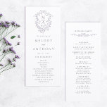 Lavender Classic Floral Crest Wedding Ceremony Programme<br><div class="desc">This wedding ceremony program features a Victorian French floral crest with monograms and wedding party details on the back. For more advanced customization of this design,  please click the DESIGN TOOL BUTTON. Matching items are also available.</div>