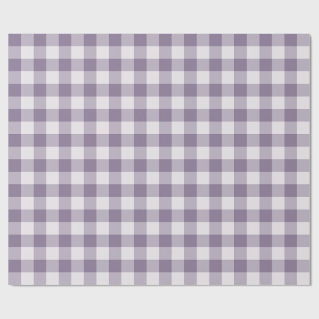 Lavender Classic Gingham Check Wrapping Paper (Flat)